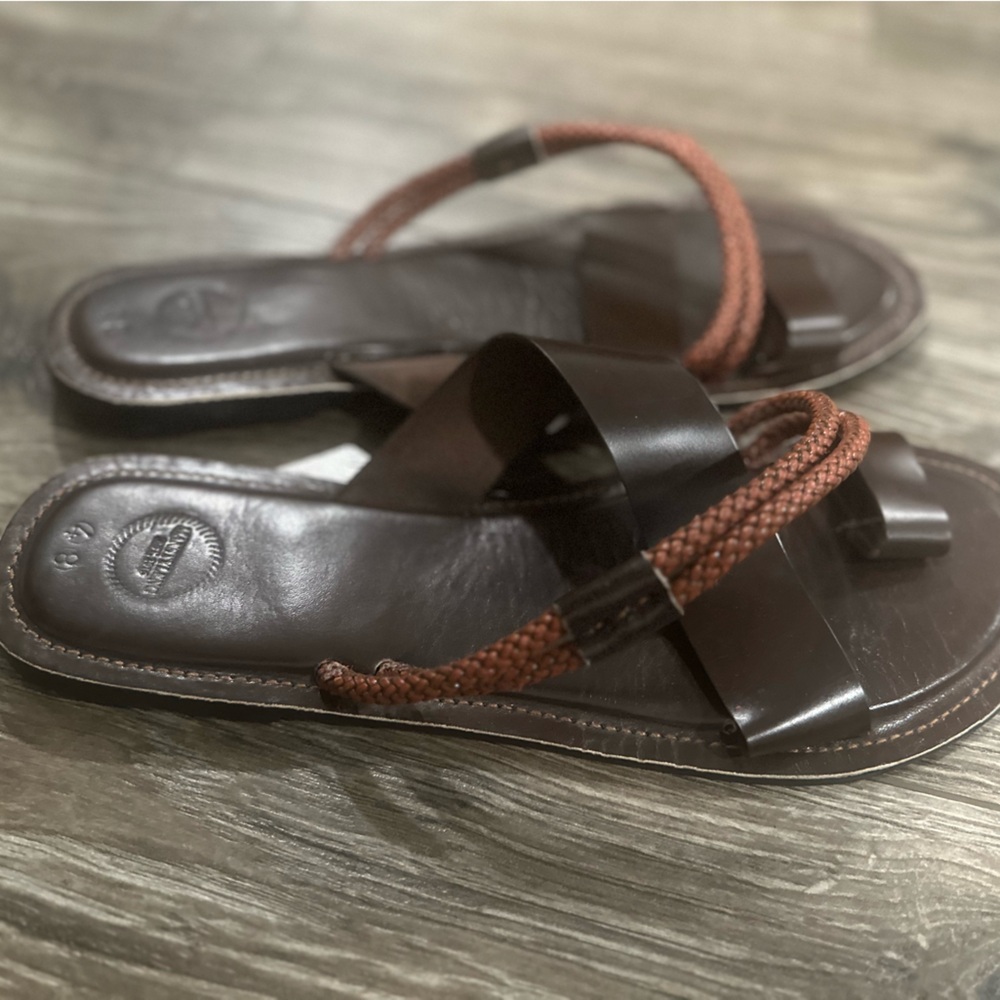 Men’s custom leather sandals.
